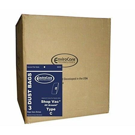 Envirocare ShopVac Type C #9066900 Wet/Dry Vacuum Bags Shop Vac 380SW